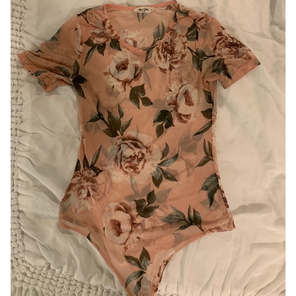 Flower mesh body suit